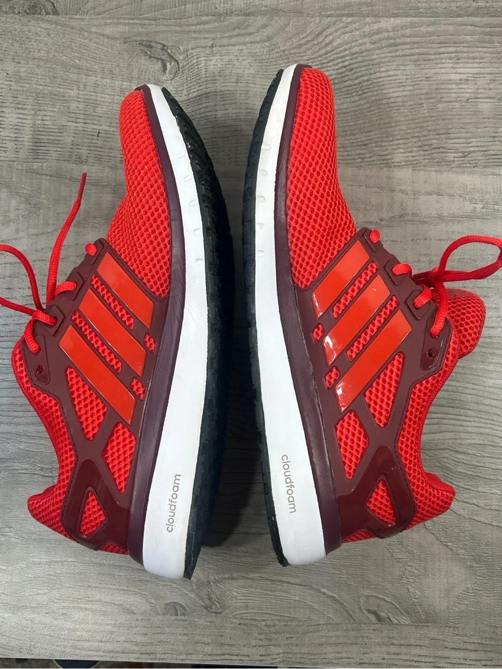 Adidas Cloudfoam Red Running Shoes Men’s Size 11.5 Lightweight Sneakers